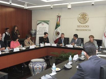 I&ntilde;igo Urkullu, durante su visita al Senado de M&eacute;xico.