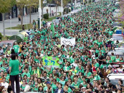 Manifestaci&oacute; a Palma en contra de les pol&iacute;tiques del PP. 