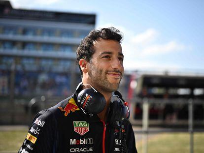 Daniel Ricciardo, piloto reserva de Red Bull, durante los entrenamientos libres del GP de Gran Bretaña, este viernes.