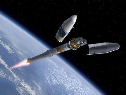 Imagen de la Agencia Espacial Europea que recrea un satélite del sistema Galileo, dedicado a mejorar la navegación aérea o terrestre.