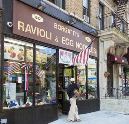 Una tienda de productos italianos en Arthur Avenue, donde se concentra esta comunidad en el Bronx (Nueva York).