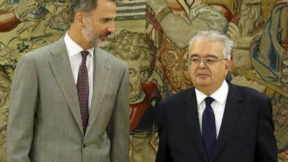El Rey, este lunes con el presidente del Constitucional, Juan José González Rivas.
