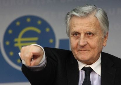 Jean-Claude Trichet en 2011, durante una rueda de prensa en Fráncfort cuando era presidente del Banco Central Europeo