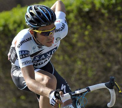 Contador, durante su última competición, la Flecha Valona, la semana pasada.