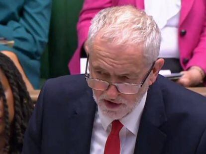 El líder laborista, Jeremy Corbyn, en el Parlamento británico el 17 de julio.