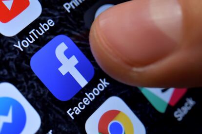 The Facebook application on a mobile phone.