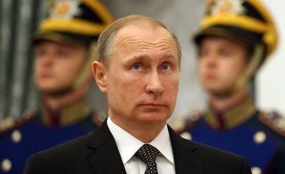 El presidente de Rusia, Vlad&iacute;mir Putin, el lunes en Mosc&uacute;. 