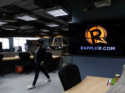 La oficina de 'Rappler', este miércoles en Manila.