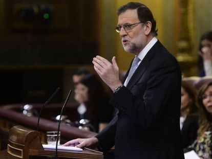 Rajoy durante su discurso este miércoles.