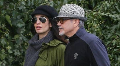 Amal y George Clooney, el pasado 31 de marzo en Berkshire (Reino Unido).