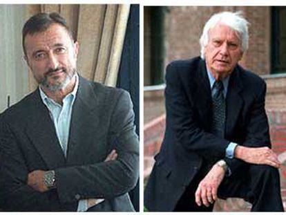 Los escritores Arturo Pérez-Reverte, Jorge Semprún,