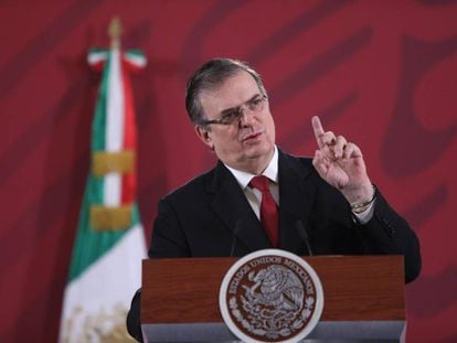 Marcelo Ebrard, en la rueda presidencial diaria este lunes en Ciudad de México