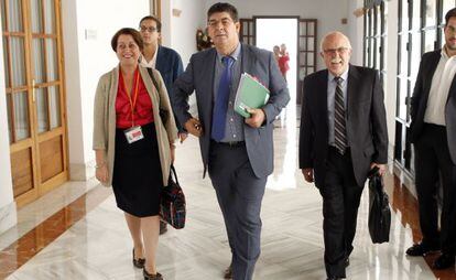Diego Valderas, en los pasillos del Parlamento.