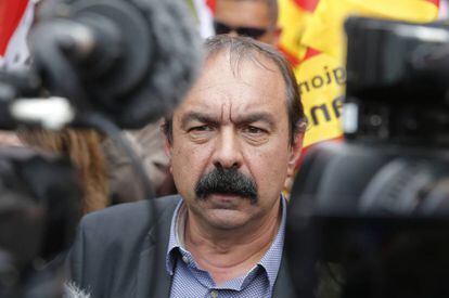 Philippe Martinez en una protesta en París el 17 de mayo.