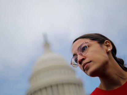 Alexandria Ocasio-Cortez, congresista dem&oacute;crata estadounidense por Nueva York, en el Capitolio de Washington DC.