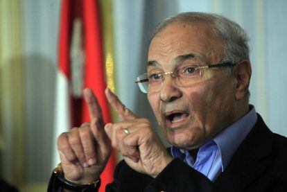 Ahmed Shafiq, en una rueda de prensa el 13 de febrero, antes de dimitir de su cargo como primer ministro.