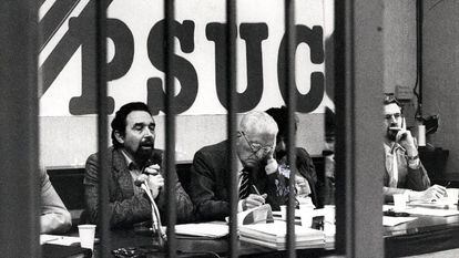 Gutiérrez Díaz y López Raimundo, en una reunión del comité central del PSUC