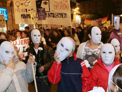 Manifestación contra la violencia machista en Málaga.