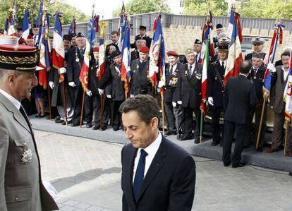 Sarkozy, en el aniversario de la victoria aliada en la II Guerra Mundial.