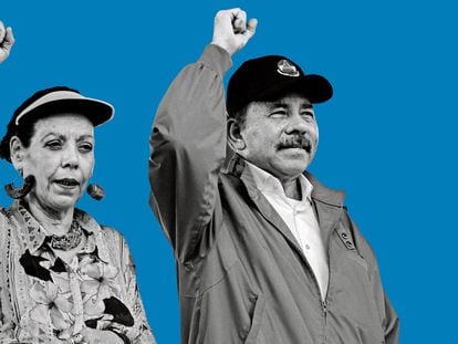 Rosario Murillo y Daniel Ortega en un acto político en Managua, en agosto de 2018.