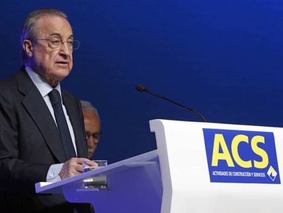  Florentino Pérez, presidente de ACS, en una junta de accionistas. 