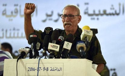 Brahim Ghali, tras ser elegido secretario general del Frente Polisario, el pasado 9 de julio, en Tinduf.
