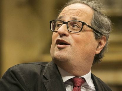 Quim Torra el febrer passat al Parlament.