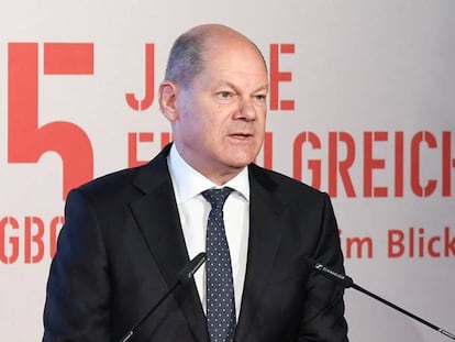 El canciller alemán, Olaf Scholz, este viernes en Hanover.