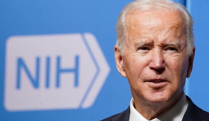 Joe Biden, this Thursday at the headquarters of the National Institute of Health, in Bethesda (Maryland).