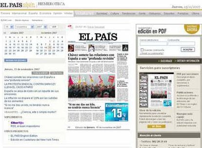 Captura de pantalla de la nueva hemeroteca de ELPAÍS.com