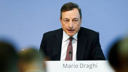 Mario Draghi, presidente del BCE, este jueves en Fr&aacute;ncfort.