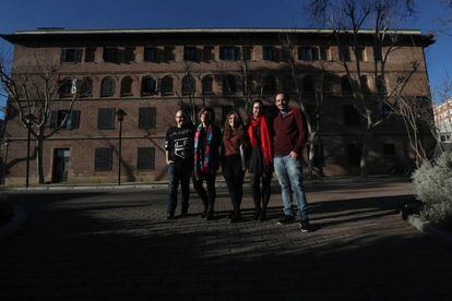 Los becarios de la Residencia Francisco Rubio, Violeta Vaca, Laura Parro, Andrea Chapela y Jorge Gimeno.