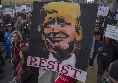 Protesta contra las pol&iacute;ticas de Donald Trump en Los &Aacute;ngeles, la semana pasada.
