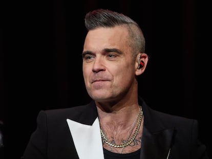 Robbie Williams durante un concierto en Hamburgo en diciembre de 2019.