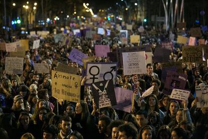 La manifestació del 8 de març a Barcelona.