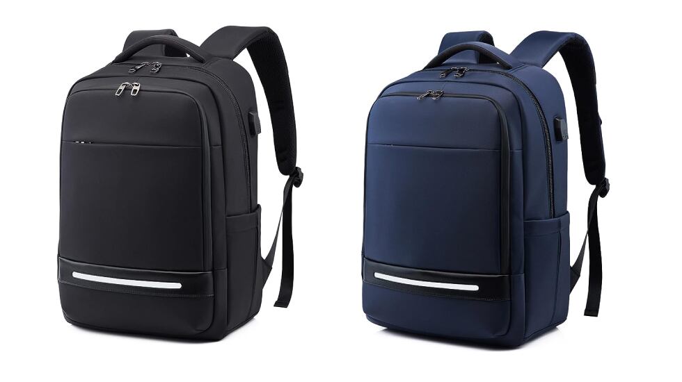 Azul marino y negros son las dos versiones disponibles de esta mochila para llevar el ordenador al trabajo o el lugar de estudio. VODLBOV.