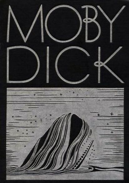 Portada de &#039;Moby Dick&#039;, ilustrada por Rockwell Kent. 