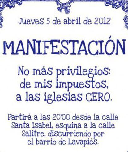 Cartel de la procesión atea.