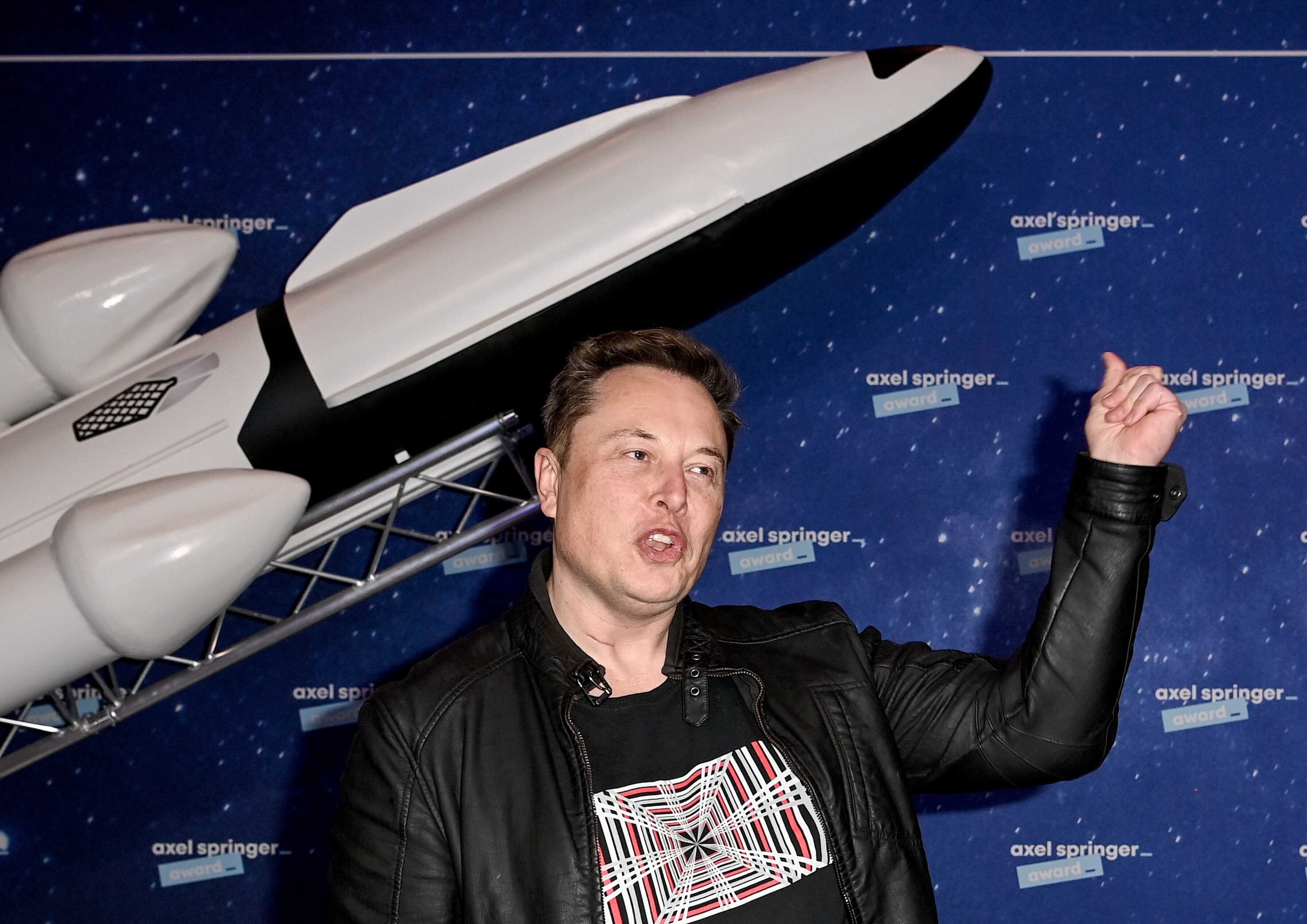 Elon Musk, director de la compañía espacial SpaceX, en la ceremonia del Premio Axel Springer en Berlín, en diciembre de 2020. 