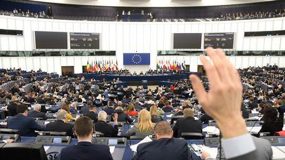 Una votación en el Parlamento Europeo el pasado 14 de marzo.