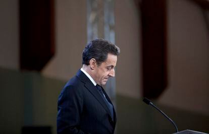 El presidente Sarkozy, este fin de semana en un discurso.