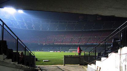 El Camp Nou, vacío tras un partido.