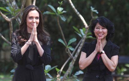 Angelina Jolie, durante su visita a Camboya el pasado febrero.