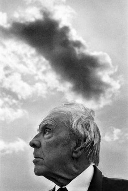 Jorge Luis Borges fotografiado en Palermo (Sicilia) en 1984.