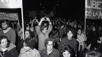 Manifestación feminista del Día de la Mujer de 1978 en Madrid.