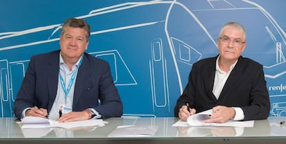 Los presidentes de Stadler y Renfe, Íñigo Parra e Isaías Táboas, respectivamente.