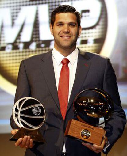 Felipe Reyes, con los premios de la Liga Endesa.