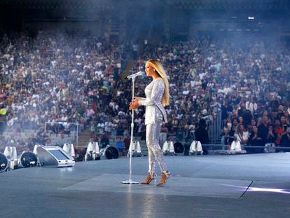Beyoncé, el jueves en el Estadio Olímpico de Barcelona, en una imagen distribuida por la artista.