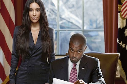 Kim Kardashian y Kanye West aparecen en este fotomontaje como primera dama y presidente de Estados Unidos. Para muchos, una pesadilla no tan lejana a la realidad. En todo caso, habrá que esperar. El músico ha postergado sus planes de asalto a la Casa Blanca a 2024 para que su admirado Donald Trump pueda tratar de completar dos mandatos.