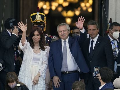 El presidente de Argentina, Alberto Fernández, y la vicepresidenta, Cristina Kirchner, este martes.